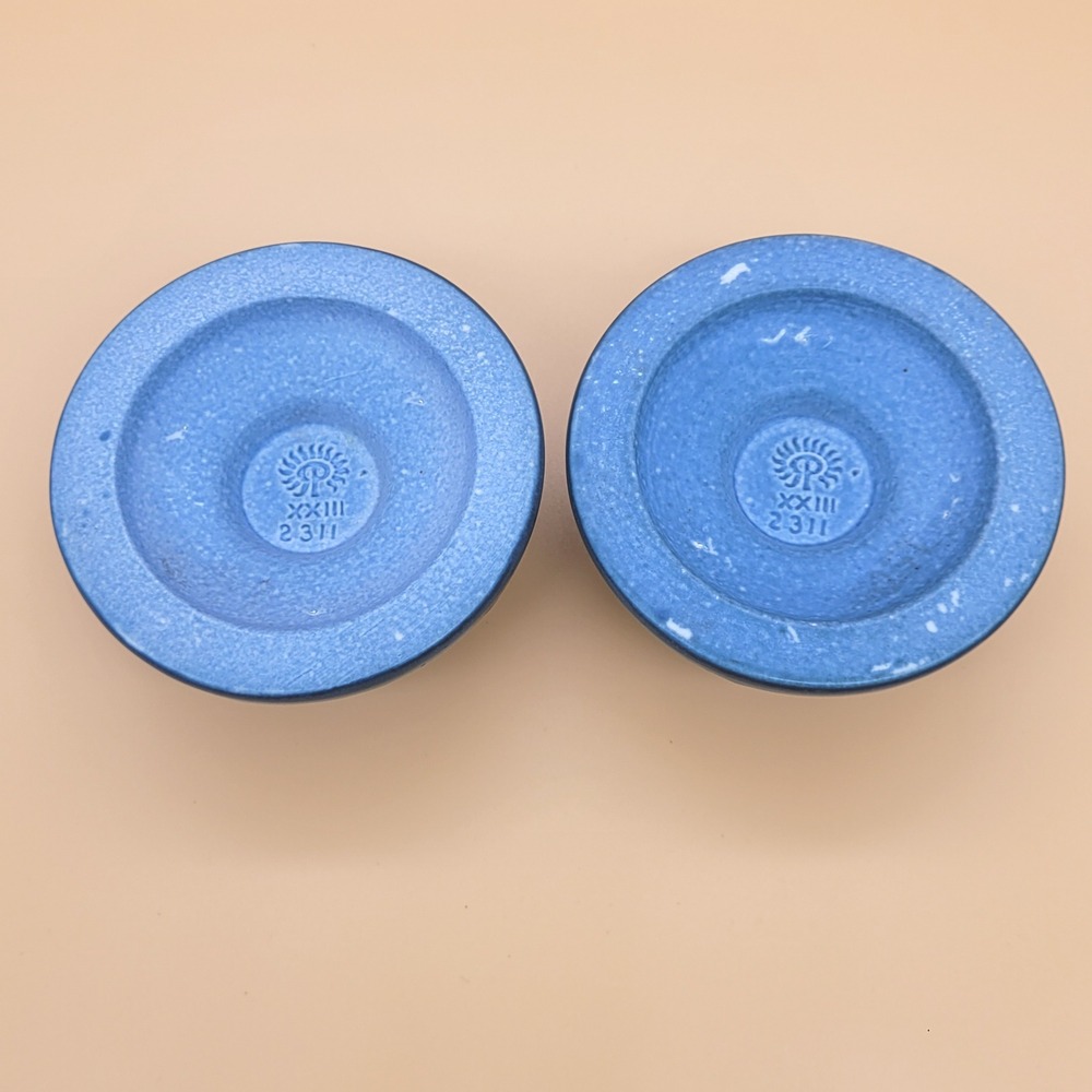 Rookwood Pottery Blue Lily Pad Candlestick Holders #2311 Pair c.1923 MINT‎ - Picture 7 of 13
